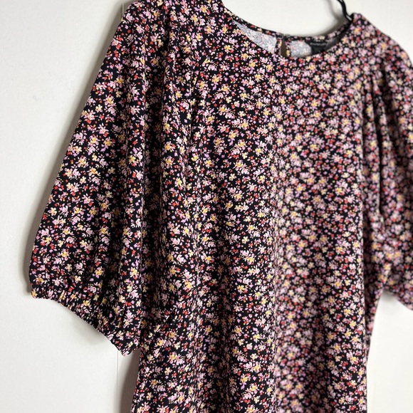 Ann Taylor Pink Floral Puff Sleeve Blouse Top - Picture 10 of 10